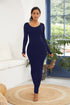 round-neck-long-sleeve-maxi-wrap-dress Sophia's Trends - Sophia's Style-Dark Blue-S